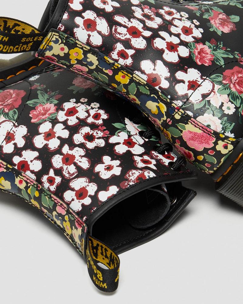 Dr Martens 1460 Pascal Floral Mash Up Leren Veterlaarzen Dames Wit | NL 58UZG